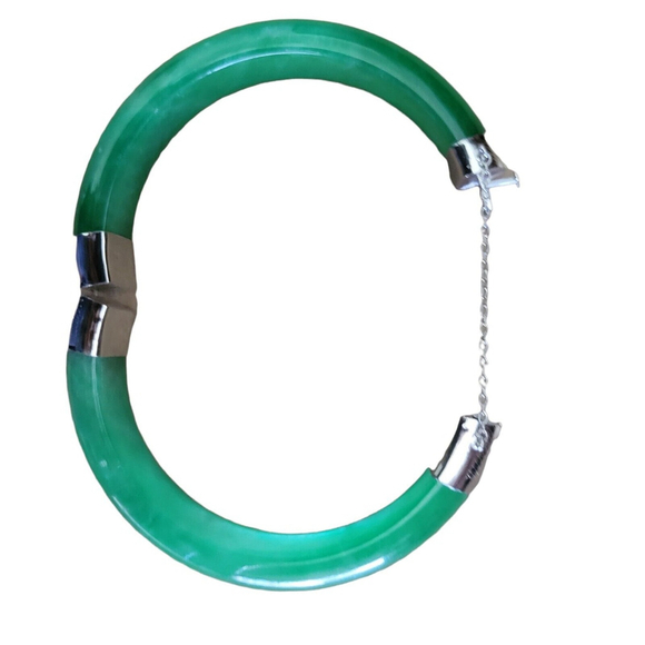 Macy's Bridge Cultured Pearl Bangle 2.75" Women's Jade Color NWT $450 - Picture 6 of 7